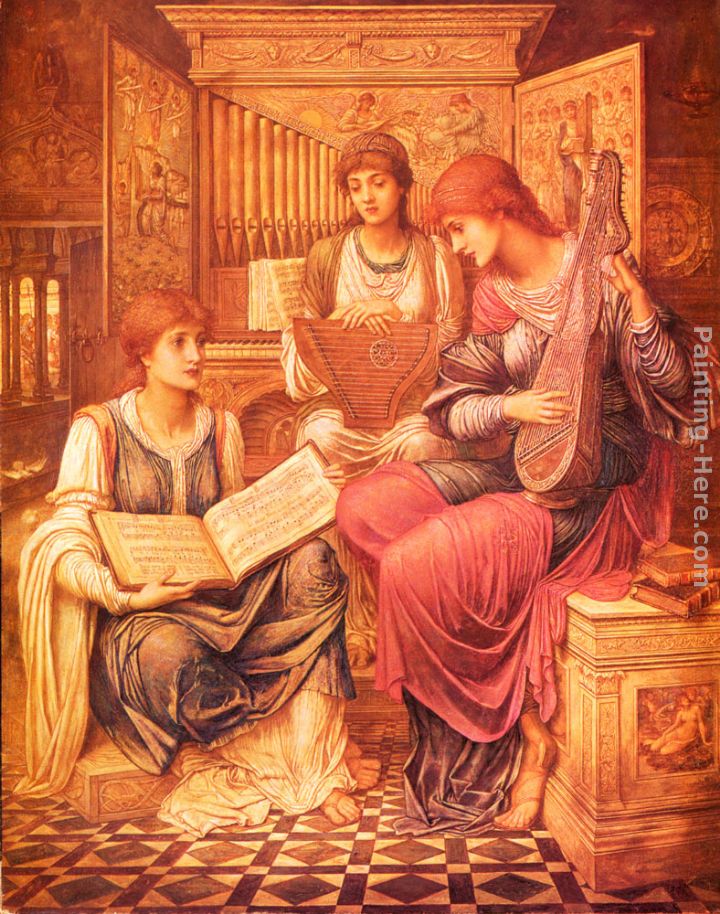 The Music of a Bygone Age painting - John Melhuish Strudwick The Music of a Bygone Age art painting